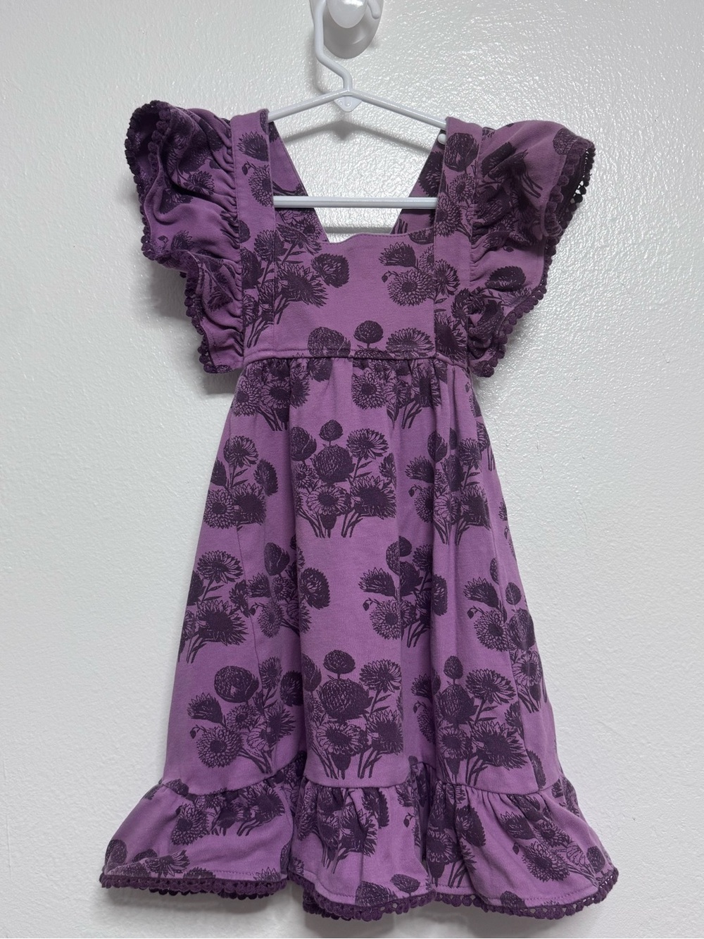 kate quinn Purple Floral Ruffle Dress for Girls